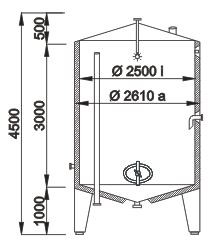 Behälter 16.000 Liter aus V2A, gebraucht, isoliert